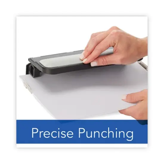 Swingline 32-Sheet Easy Touch Two- to Three-Hole Punch with Cintamatic Centering, 9/32" Holes, Black/Gray image {5}