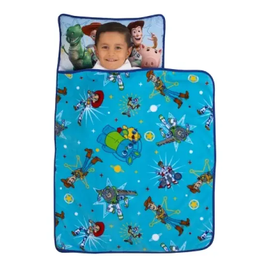 Disney Toy Story It's Play Time Blue, Green, Red and Yellow, Woody, Buzz and The Toys Toddler Nap Mat image {2}