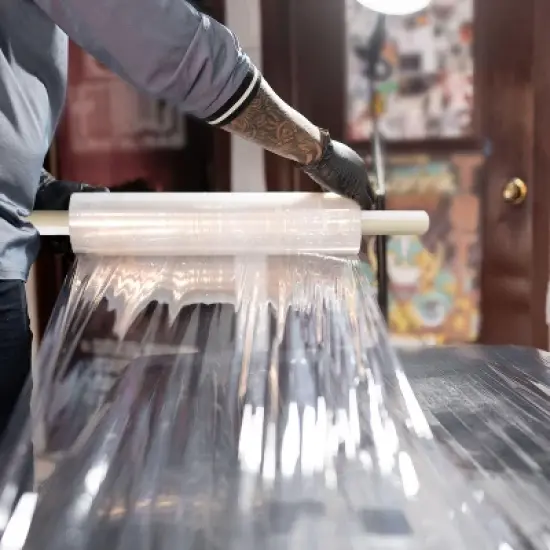 PSBM 30" x 1000' 4 Rolls 90 Gauge Cast Extended Core Pallet Cling Stretch Wrap, Clear image {5}