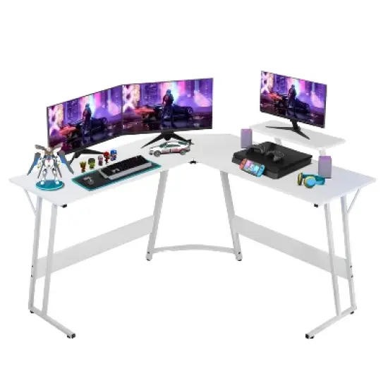 BestMassage 50 Inch L-Shaped Gaming Desk Computer Desk Office Desk with Large Monitor Stand Corner PC Gaming Desk for Home Office image {10}