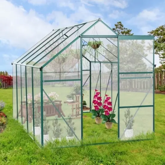 Greenhouses For Outdoors, Walk In Greenhouse With Adjustable Roof,  Drainage System & Galvanized Base, Rust-proof Greenhouse For Backyard image {3}