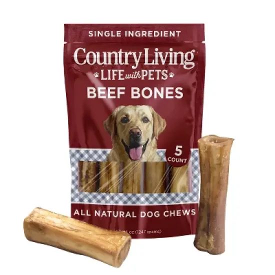 Country Living 5&rdquo;-6&rdquo; Beef Center Cut Bones for Dogs &ndash; 5 Count Bag &ndash; All-Natural, Long-Lasting Dog Chews &ndash; Single-Ingredient image {9}