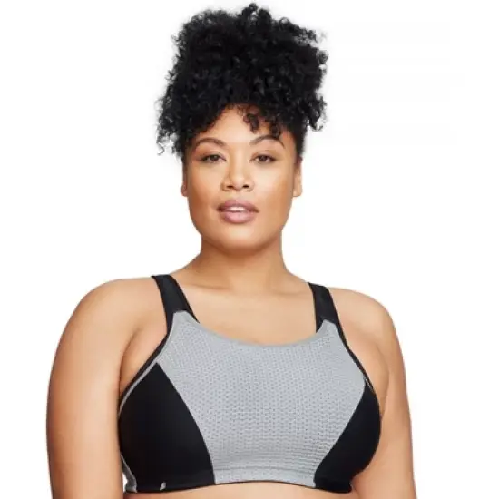Glamorise Womens Custom Control Sports Wirefree Bra 1166 Black/Grey image {5}