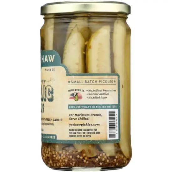 Yee-Haw Pickle Co. Giddy Up Garlic Dills Pickle Spears - Case of 6/24 oz image {4}