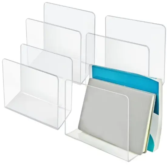 Azar Displays Clear Acrylic Desk File Holder- Large, 4-Pack image {1}