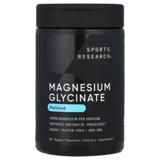 Sports Research Magnesium Glycinate, 90 Veggie Capsules (80 mg per Capsule) image {4}
