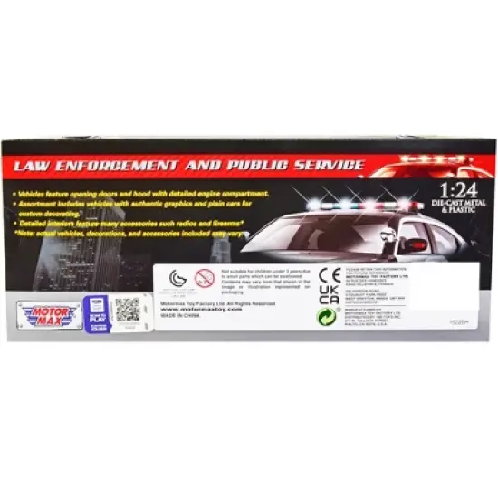 2019 Ford F-150 Lariat Crew Cab Truck Unmarked Plain Black "Law Enforcement & Public Service" 1/24 Diecast Model Car by Motormax image {1}