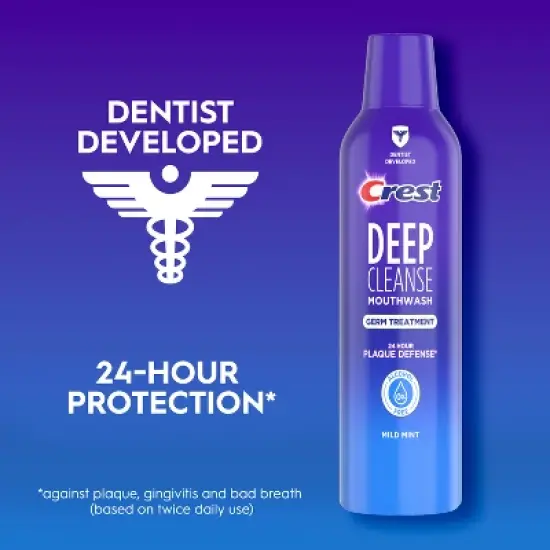 Crest Deep Cleanse Germ Treatment Mouthwash Mild Mint - 475mL image {2}
