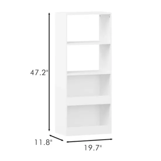 LOVSON Children's Bookcase, Four Shelf Bookcase, Book Organizer, Toy Storage Cabinet, White image {3}