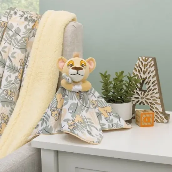 Disney Lion King Simba Jungle Leaves Lovey Security Reversible Blanket image {3}