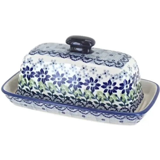 Blue Rose Polish Pottery M074 Manufaktura Butter DIsh image {12}