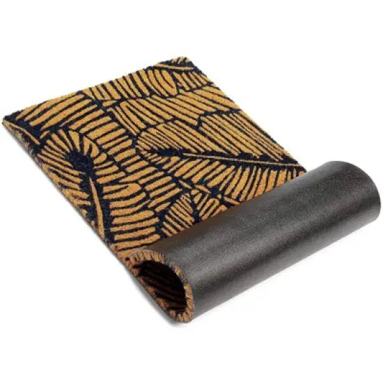 Juvale Boho Themed Leaf Coir Door Mat Welcome Doormat Indoor Outdoor Nonslip Front Rugs 17"x30" image {5}