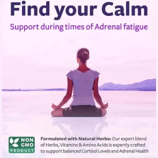 Adrenal Health Capsules, Cortisol Manager & Stress Relief with L-Tyrosine & Ashwagandha, Fatigue Supplement, Health's Harmony, 60ct or 120ct image {2}