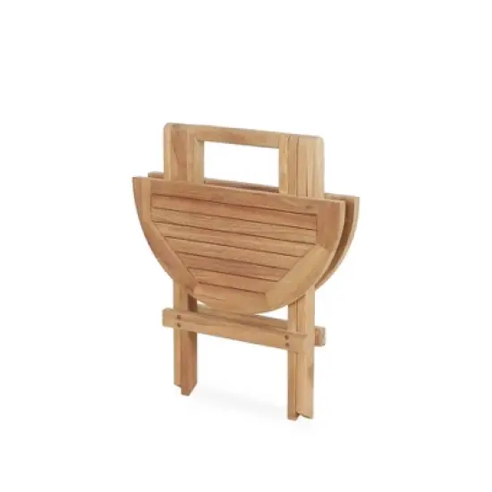 Syemin Patio Side Table, Small Folding Patio Side Table for Garden, Patio Porch, Living Room, Space Pool, Brown, 19.68"*19.68"*19.69 image {4}