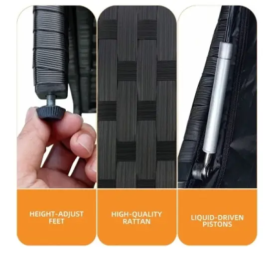 230 Gallon Rattan Wicker Deck Box Outdoor Storage Container Waterproof Garden Box image {2}