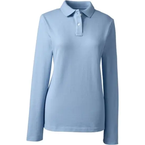 Lands' End School Uniform Women's Long Sleeve Feminine Fit Mesh Polo Shirt image {9}