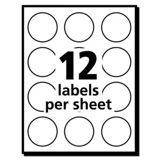 Avery Removable Multi-Use Labels, Inkjet/Laser Printers, 1" dia, White, 12/Sheet, 50 Sheets/Pack, (5410) image {3}