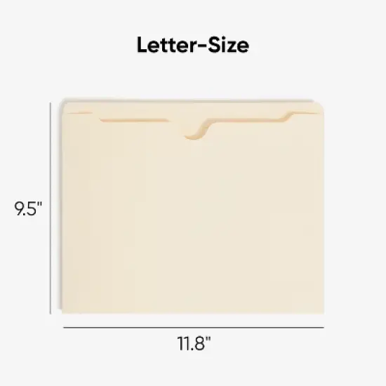 Smead File Jacket, Reinforced Straight-Cut Tab, Flat-No Expansion, Letter Size, Manila, 100 per Box (75500) image {1}