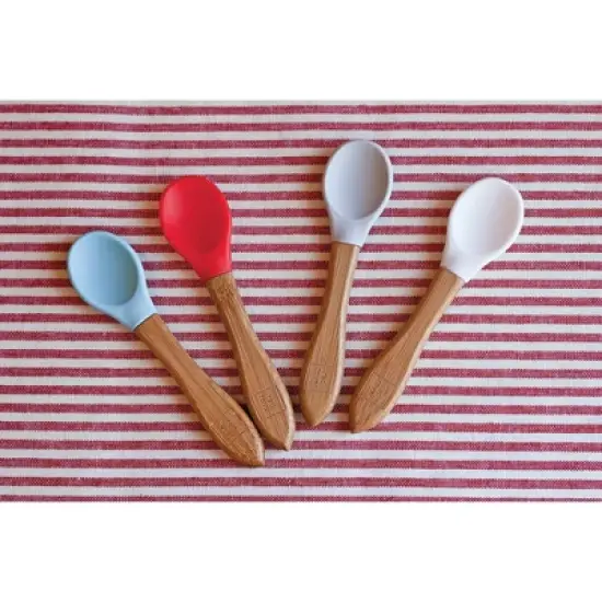 4pk Bamboo and Silicone Kid Spoons - Red Rover image {2}