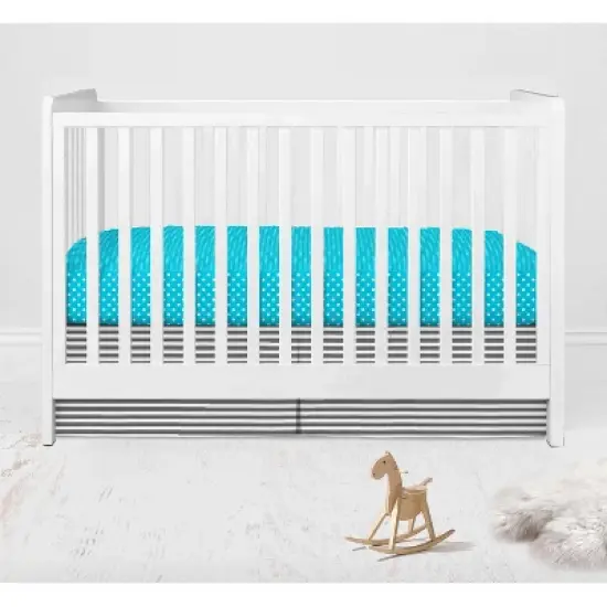 Bacati - Elephants Aqua/Lime/Gray 10 pc Crib Bedding Set with Long Rail Guard Cover image {7}