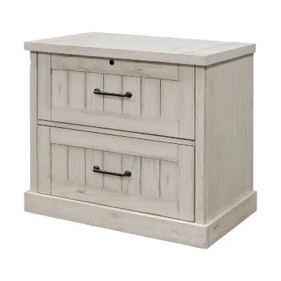 Avondale File with Locking Legal/Letter File Drawer Fully Assembled White - Martin Furniture image {4}