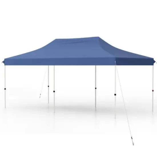Tangkula 10 x 20FT Canopy Tent Folding Sun Shelter w/ 3 Adjustable Carrying Bag 12 Stakes & 6 Ropes Heavy-Duty Outdoor Tent Black/Grey/White/Blue image {11}