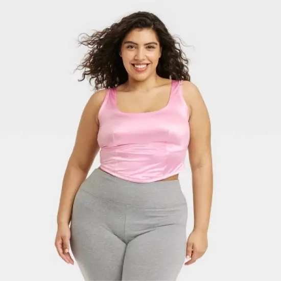 Women's Satin Corset - Colsie&trade; Pink image {4}