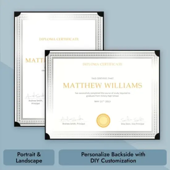 Sustainable Greetings 48-Pack Single Sided Award Certificate Holders for Diplomas, Awards, Certifications (fits 8.5x11, Black) image {6}