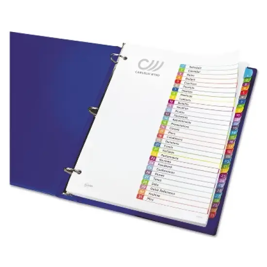 Avery Ready Index Table of Contents Dividers Multicolor Tabs 1-31 Letter 11846 image {2}