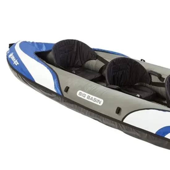Sevylor Big Basin 3 Person Kayak with Adjustable Seats and Carry Handles for Lakes, Oceans, and White Water Rapids, Weight Capacity 490 pounds, Blue image {3}