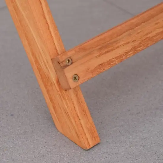 Outsunny 3 Piece Folding Patio Bistro Set,  Wooden Outdoor Chairs and Table Set,  Garden Dining Furniture for Poolside, Balcony, Teak image {4}