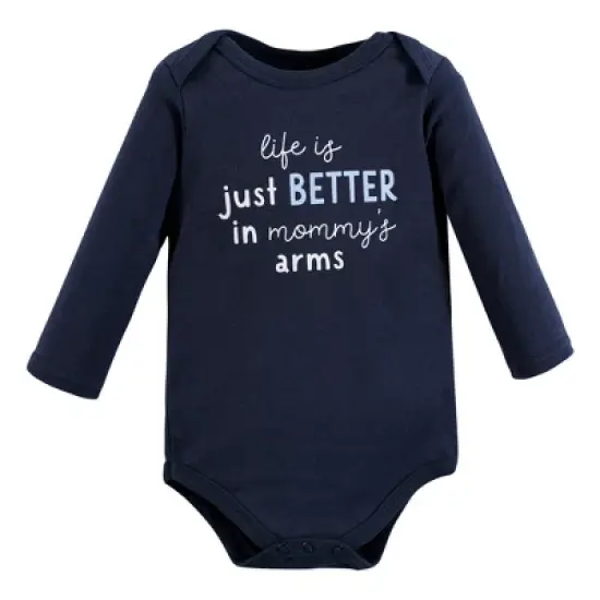 Hudson Baby Infant Boy Cotton Long-Sleeve Bodysuits, Hugasaurus 3-Pack image {2}