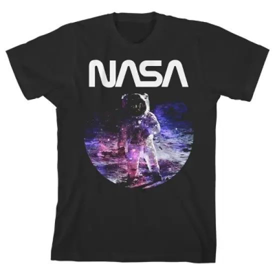 NASA Astronaut in Space Black T-shirt Toddler Boy to Youth Boy image {5}