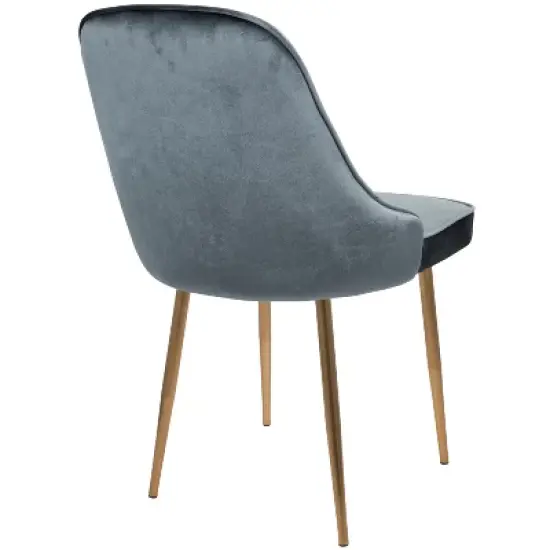 Set of 2 Marcl Contemporary Dining Chair Gold/Blue - LumiSource image {3}