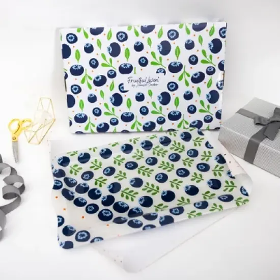 Pavilion Gift Company - Blueberries - 16.75" x 11" Glass Serving Tray - Serving Trays image {3}