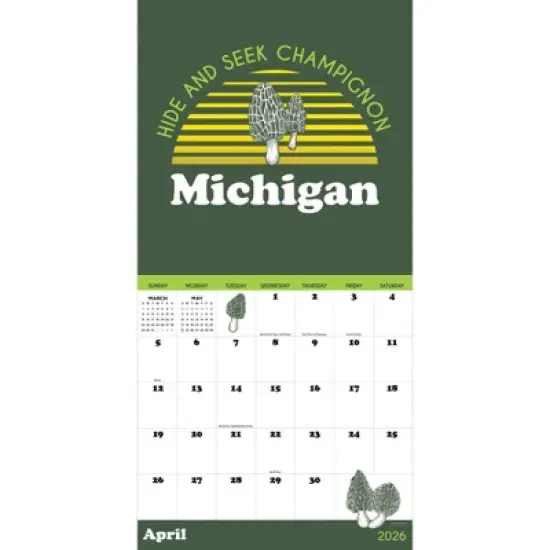 TF Publishing 13.5"x14.5" 2026 Home Michigan Wall Calendar image {5}