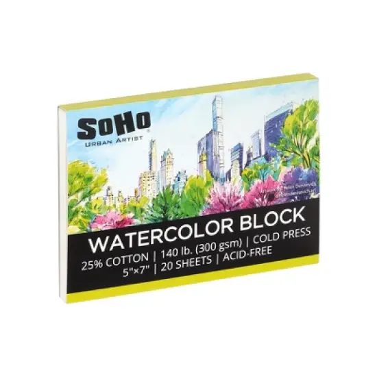 SoHo Urban Artist Watercolor Blocks - 140lb 20 Sheets Cold Press, Professional, Sustainable, Acid-Free image {11}