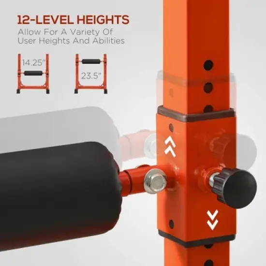 NAYSAYE Exercise Trainer Split Squat Stand Single Leg Squat Roller Adjustable Height for Home Gym, Red, 23.50"*22.80"*26.80" image {3}