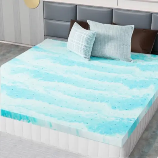 FURNIinspire Mattresses Memory Foam Cooling Gel Mattress Bed Topper For Back Pain image {8}