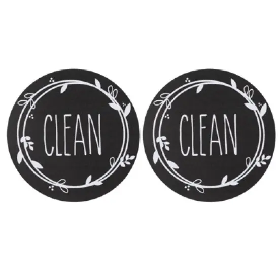 Unique Bargains Dual Side Round Dishwasher Clean Dirty Sign Magnet 2 Pcs image {6}