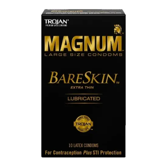 Trojan Magnum Bareskin Large Size Lubricated Latex Condoms - 10ct image {9}