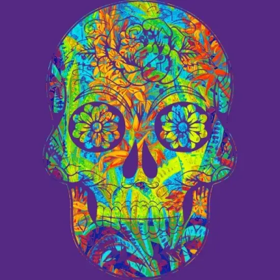 Women's Design By Humans Dia del Muertos Day of the dead halloween floral skull By ppanda Racerback Tank Top image {1}