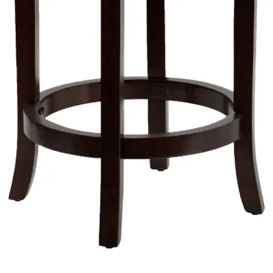 Flash Furniture 24'' High Backless Wood Counter Height Stool with LeatherSoft Swivel Seat image {5}