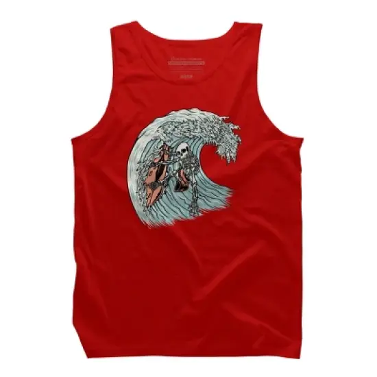 Men's Design By Humans Death Surfer By quilimo Tank Top image {6}