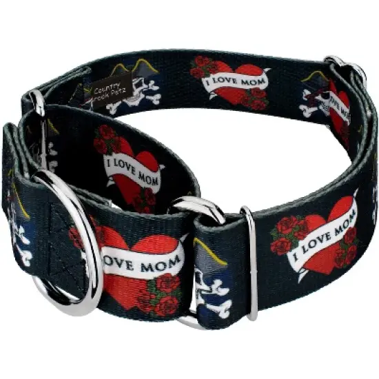 Country Brook Petz 2 Inch I Love Mom Martingale Dog Collar image {1}