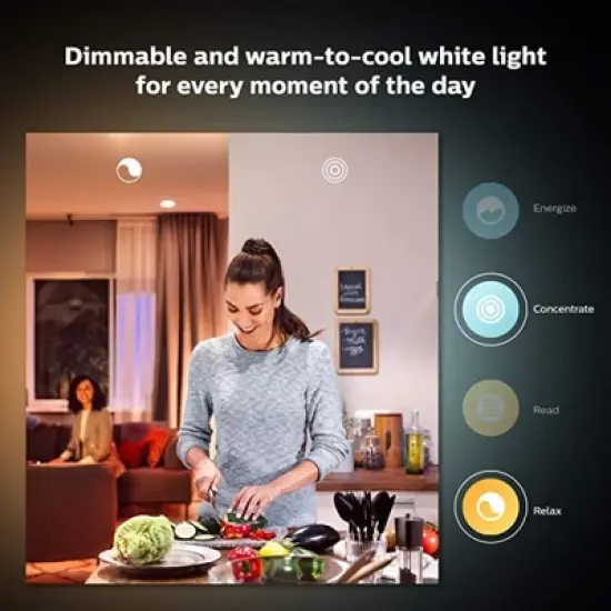 Philips Hue 2-Pack White Ambiance A19 Medium Lumen Smart Bulb image {3}