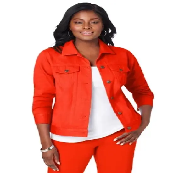 Jessica London Women&rsquo;s Plus Size Classic Cotton Denim Jacket image {13}