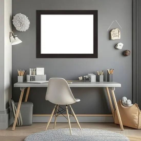 Amanti Art Furniture Espresso Narrow Framed Magnetic Dry Erase Board image {10}