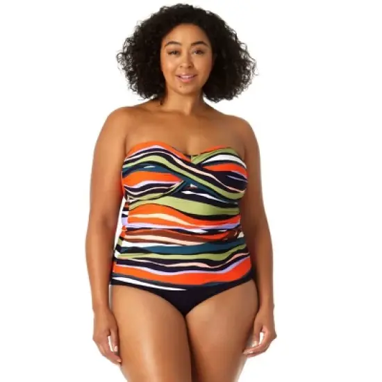 Anne Cole Plus - Women's Twist Front Bandeaukini Swim Top image {4}