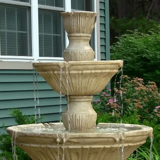 Sunnydaze 55"H Electric Polystone Classic Style 3-Tier Designer Outdoor Water Fountain image {6}